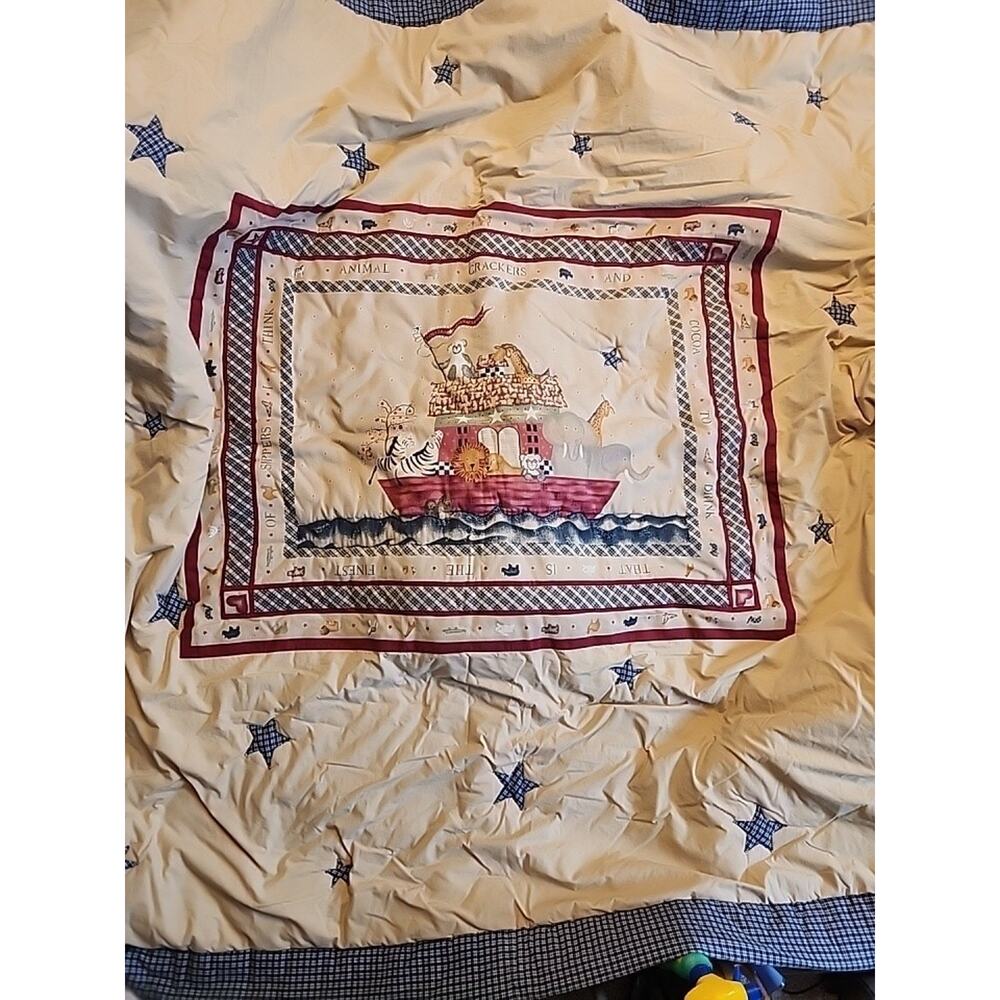 Vintage Noahs Ark Handmade Quilt 74 x 71 Americana Quilt